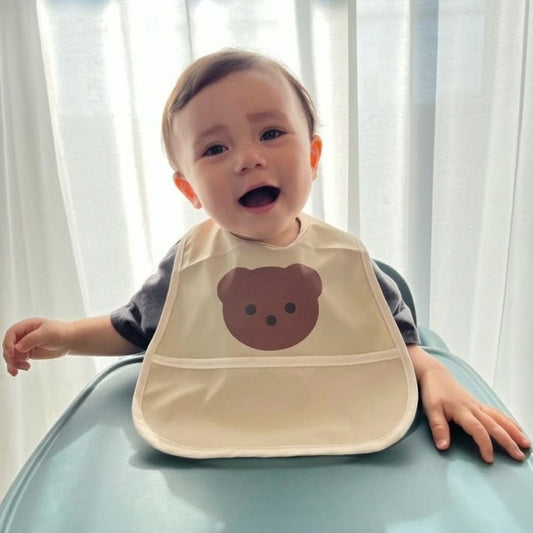ナチュラル袖無しお食事エプロン3枚セット