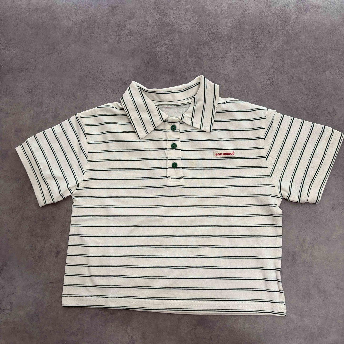 衿つきボーダーTシャツ