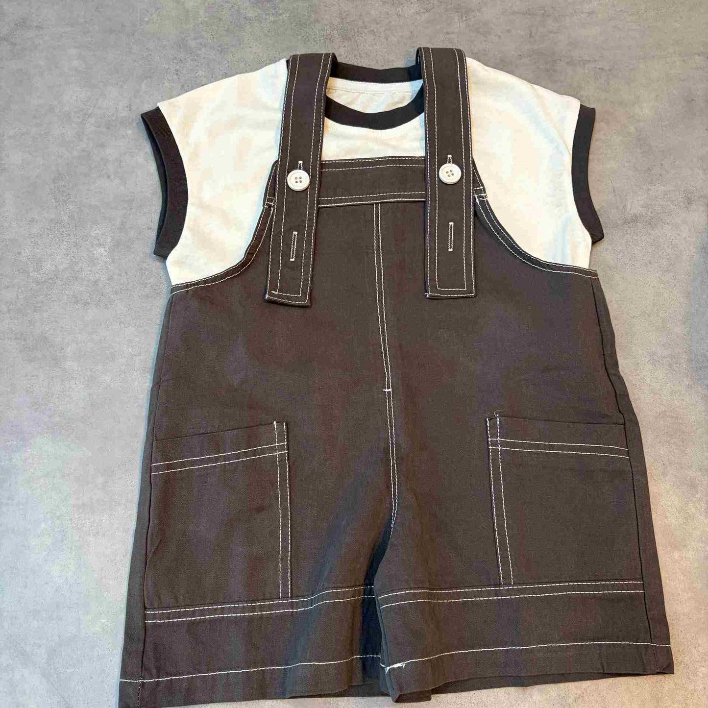 リンガーTシャツ&オーバーオール