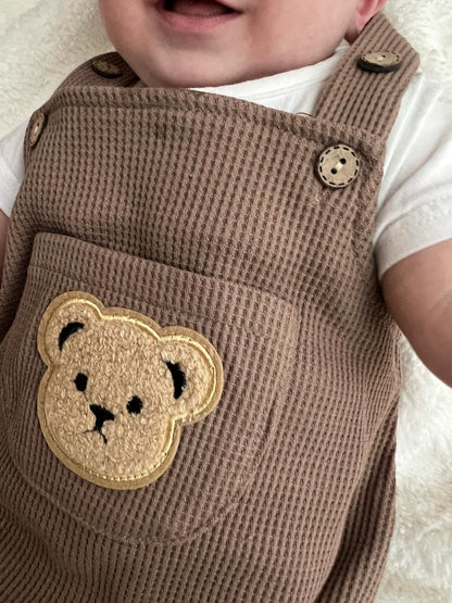 ポケットくま刺繍サロペット