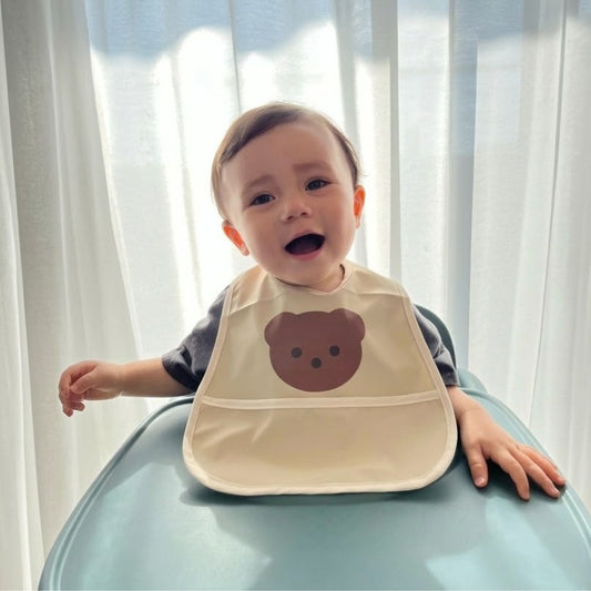 ナチュラル袖無しお食事スタイ3枚セット