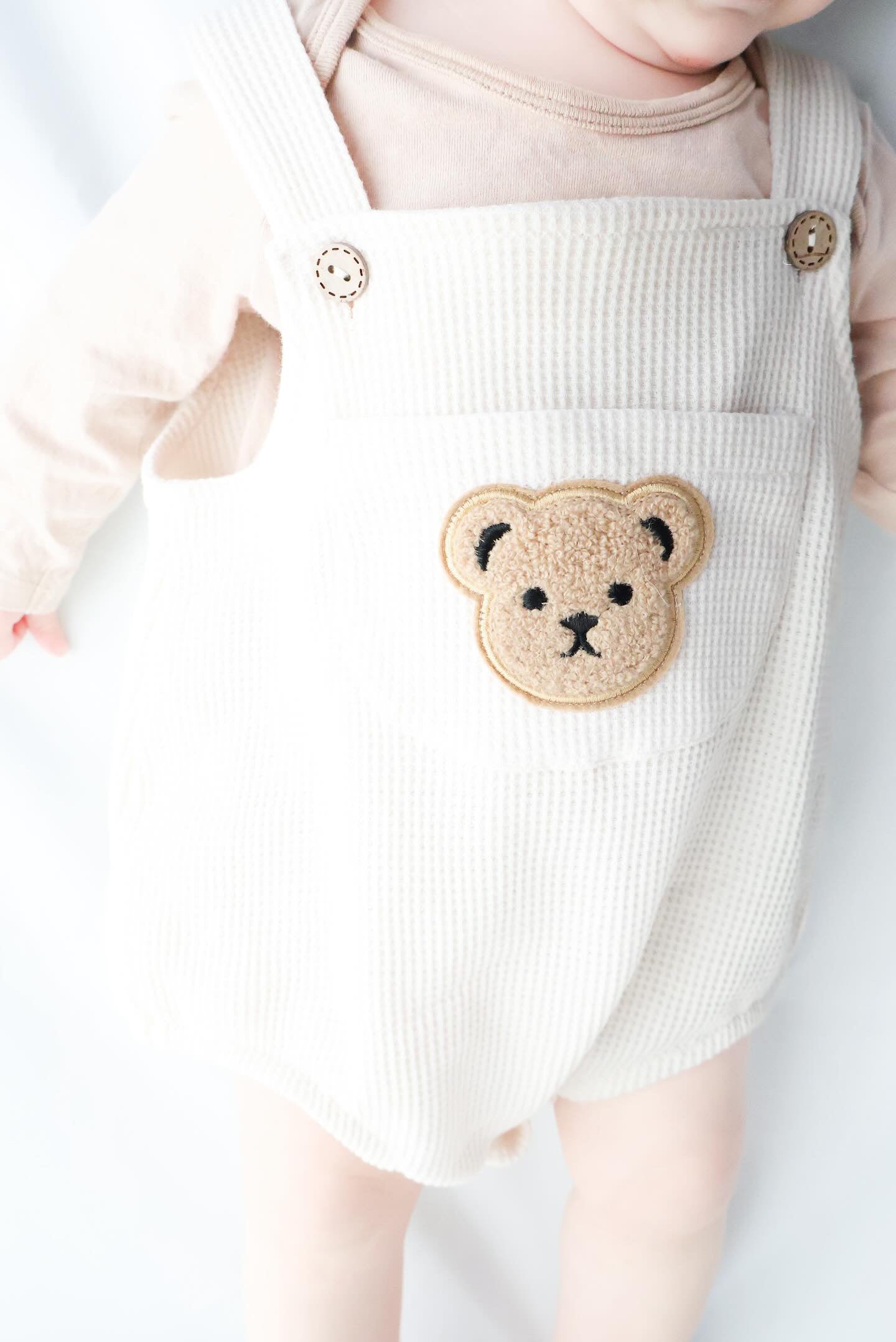 ポケットくま刺繍サロペット