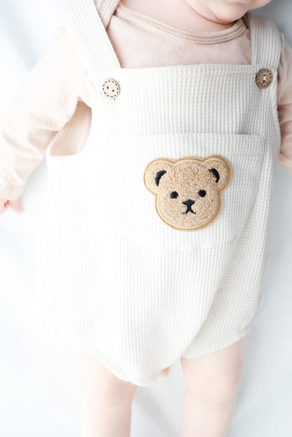 ポケットくま刺繍サロペット