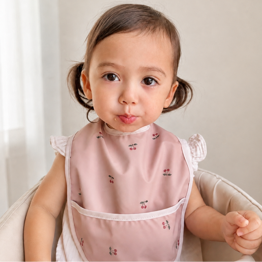 ナチュラル袖無しお食事エプロン3枚セット