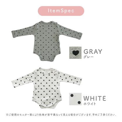 ドット＆ハート柄ロンパース