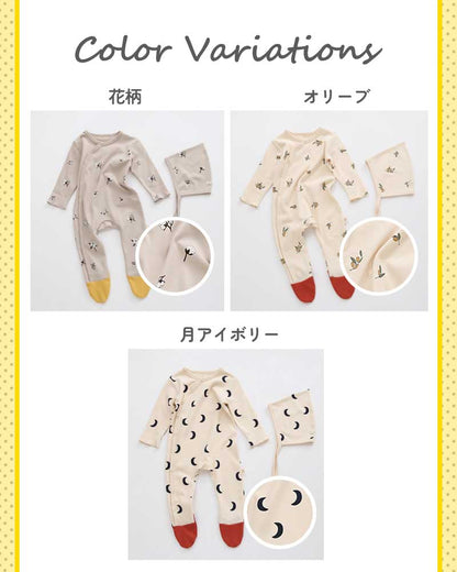 つま先付きロンパース