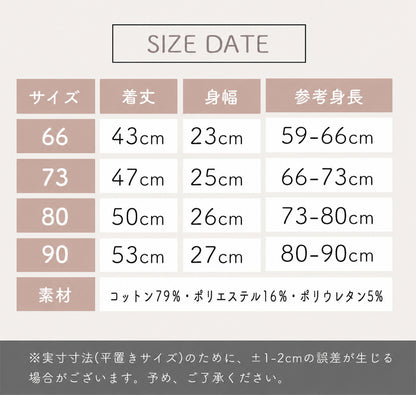 ダブルジッパー半袖ロンパース