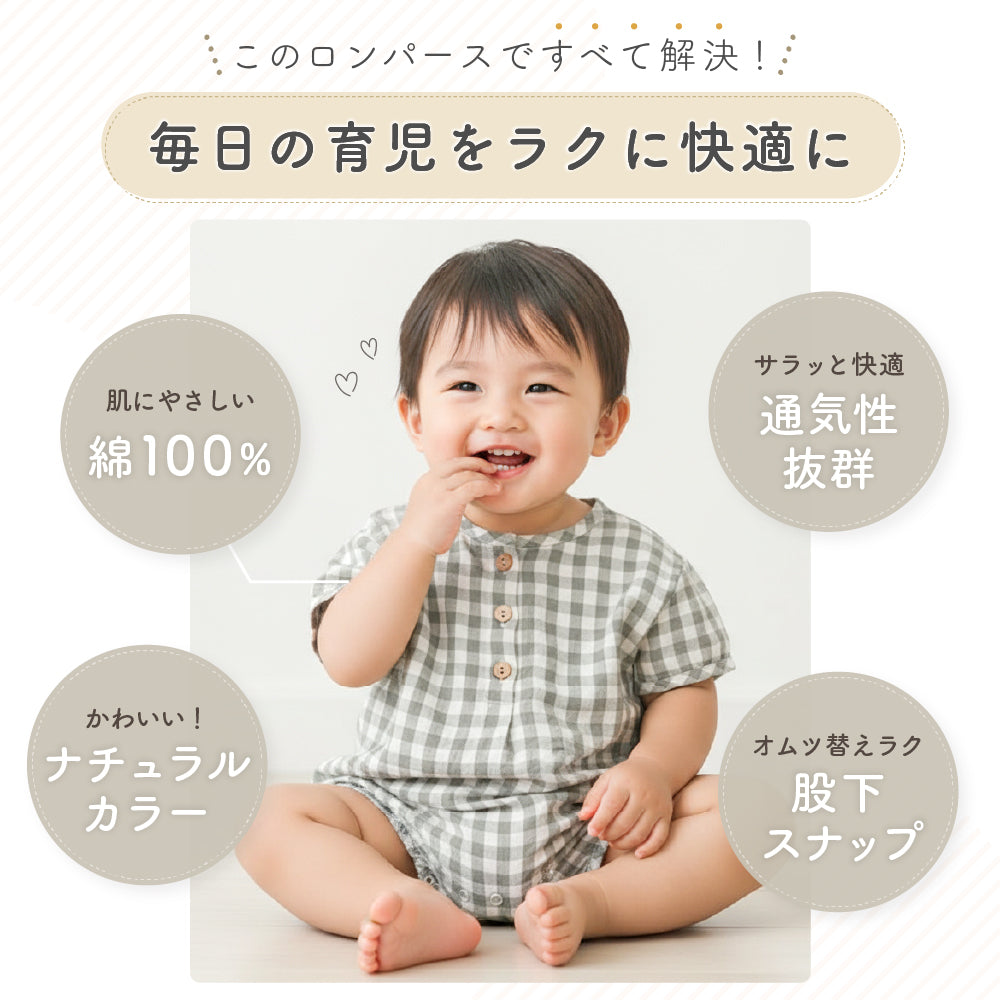 丸首ロンパース