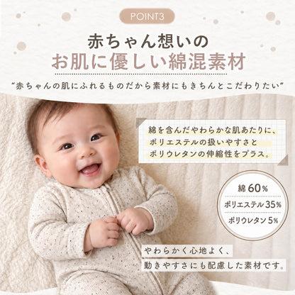 つぶつぶダブルジップロンパース