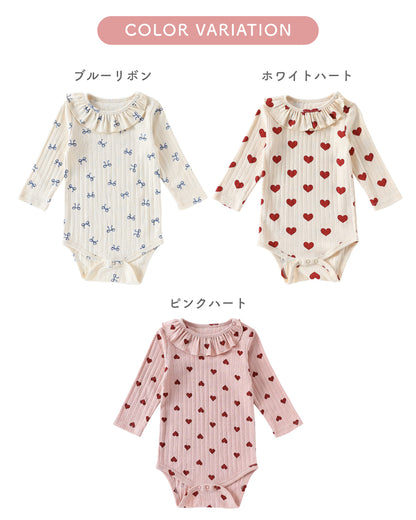 フリル襟ガーリーロンパース