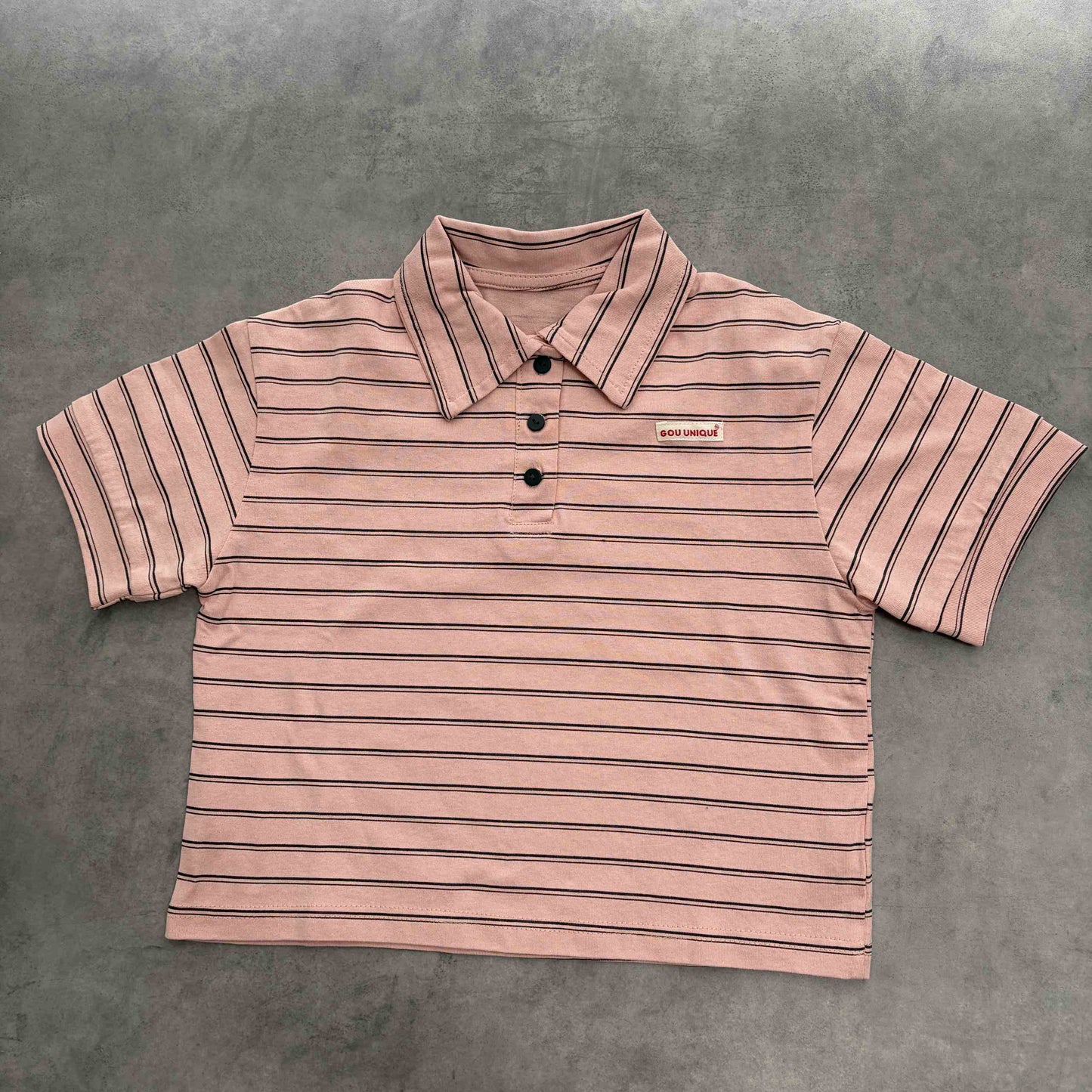 衿つきボーダーTシャツ