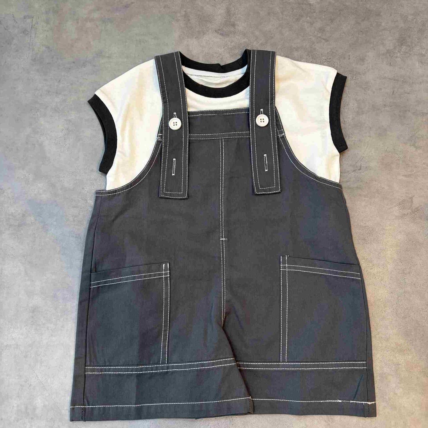 リンガーTシャツ＆オーバーオール