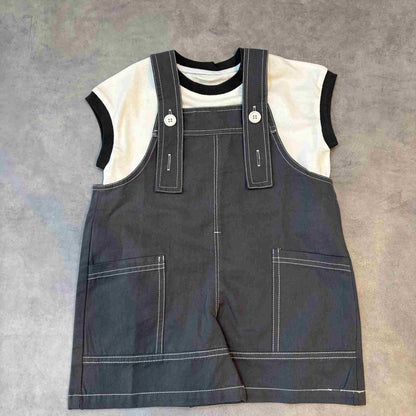リンガーTシャツ＆オーバーオール