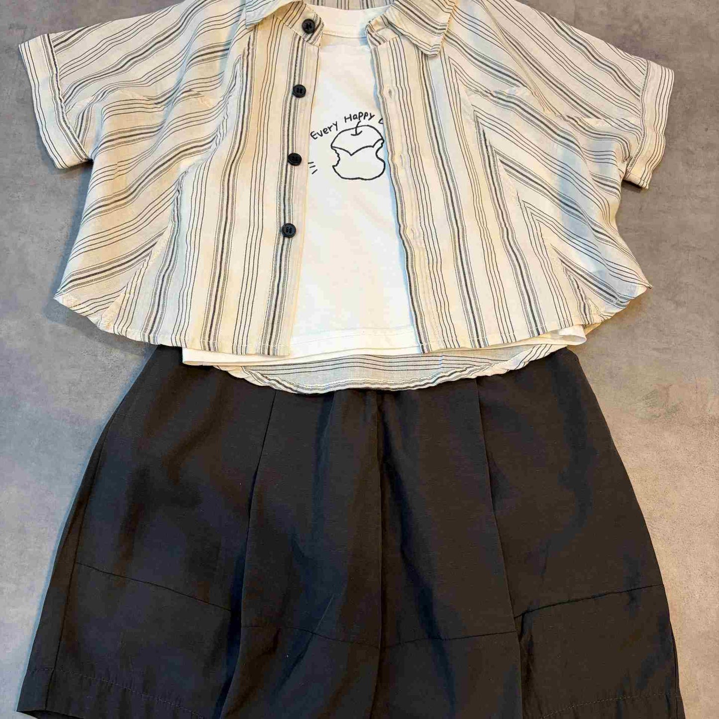 ナチュラルストライプシャツ3点セット