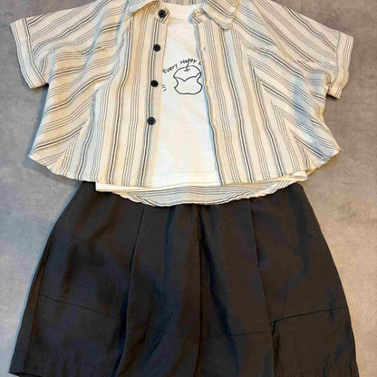 ナチュラルストライプシャツ3点セット