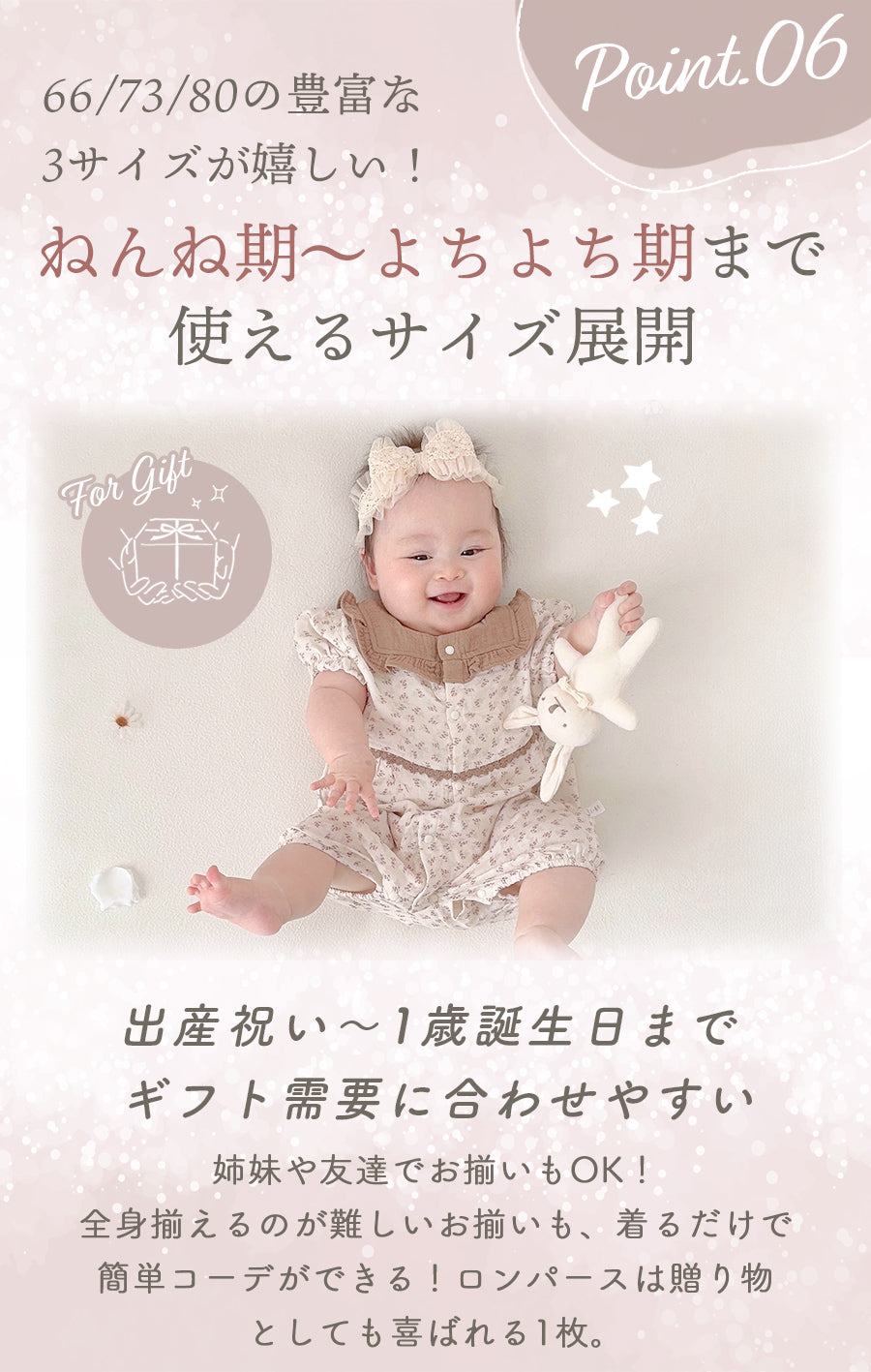ブラウン襟半袖ロンパース