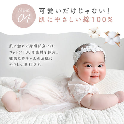 ふんわりチュールドレス風ロンパース
