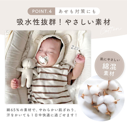 つぶつぶボーダーロンパース