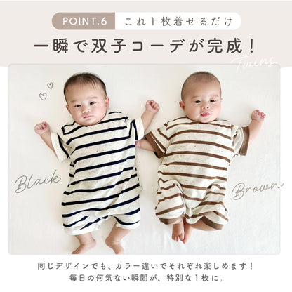 つぶつぶボーダーロンパース