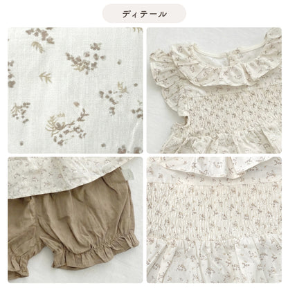 花柄トップス＆パンツセット